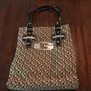 Vintage Gently Used Guess Print Tote Bag.